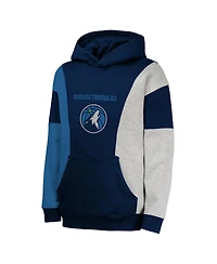Outerstuff Big Boys and Girls Navy Minnesota Timberwolves Ace the Hole Pullover Hoodie