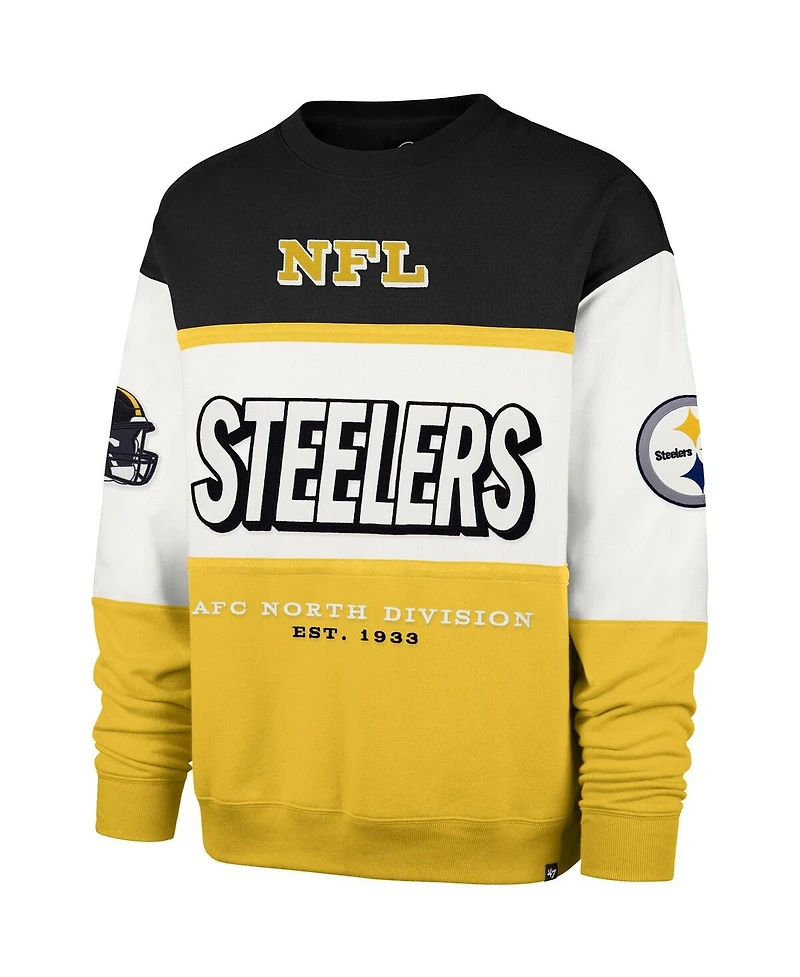 '47 Brand Men's Black/Gold Pittsburgh Steelers Breeze Maximalist Sweatshirt
