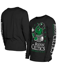 New Era Men's Black Boston Celtics Old School Sport Long Sleeve T-Shirt
