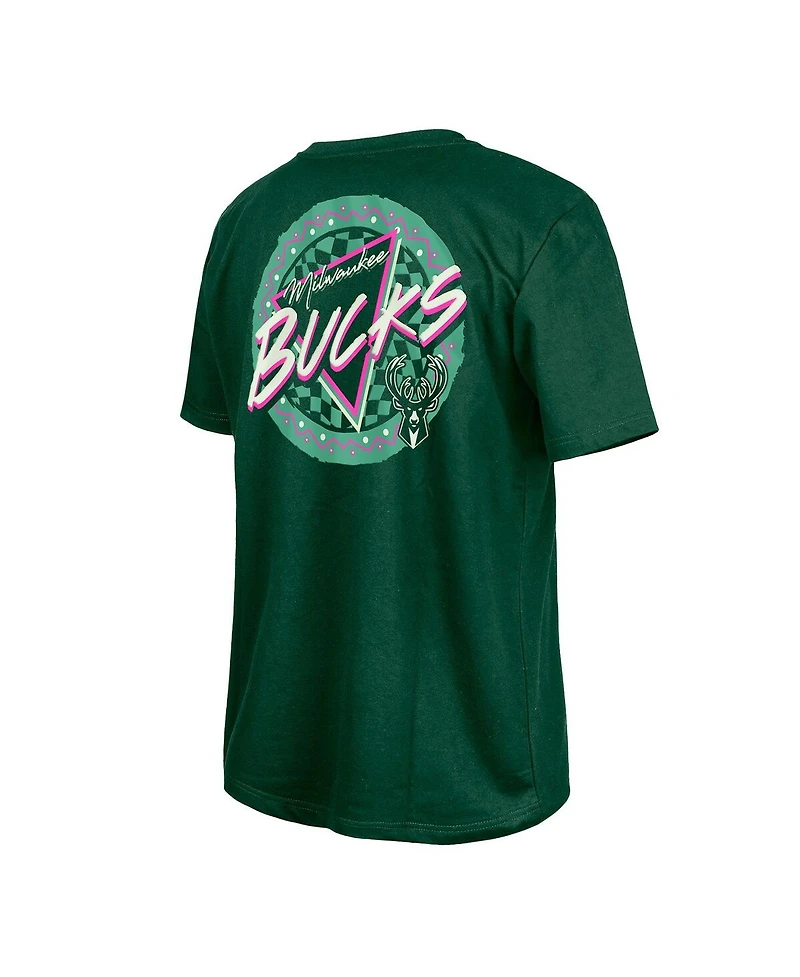 New Era Men's Hunter Green Milwaukee Bucks Glow-in-the-Dark T-Shirt