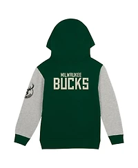Outerstuff Toddler Hunter Green Milwaukee Bucks Fair Catch Fleece Pullover Hoodie