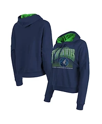 New Era Women's Navy Minnesota Timberwolves Boxy Pullover Hoodie
