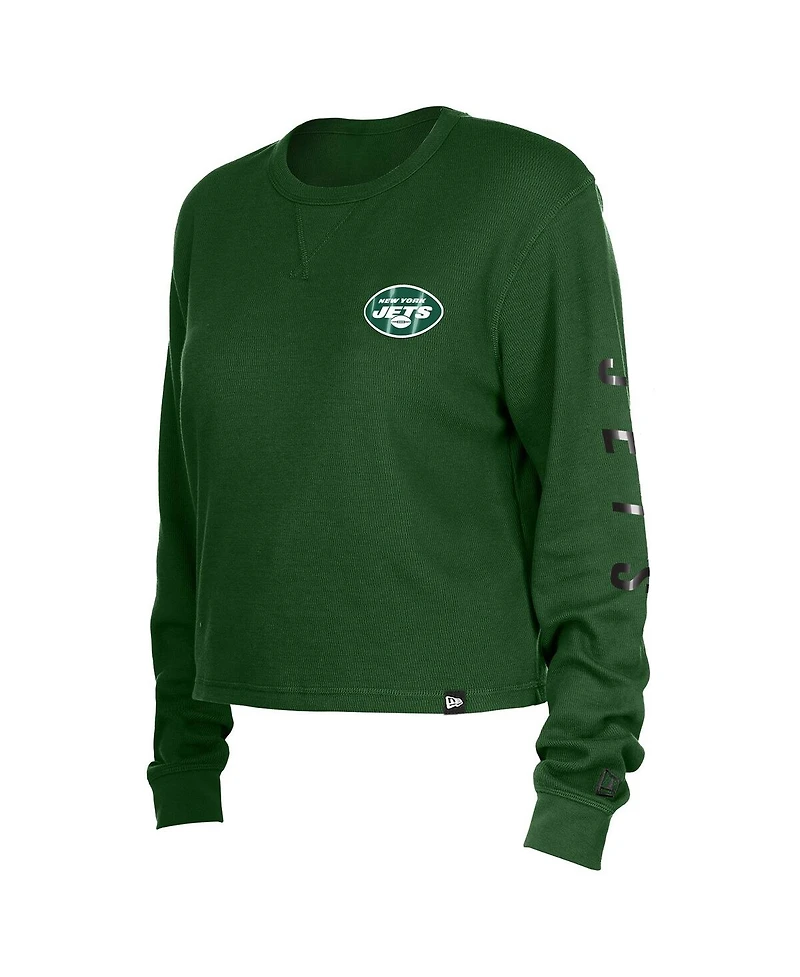 New Era Women's Green York Jets Sport Night Thermal Long Sleeve T-Shirt