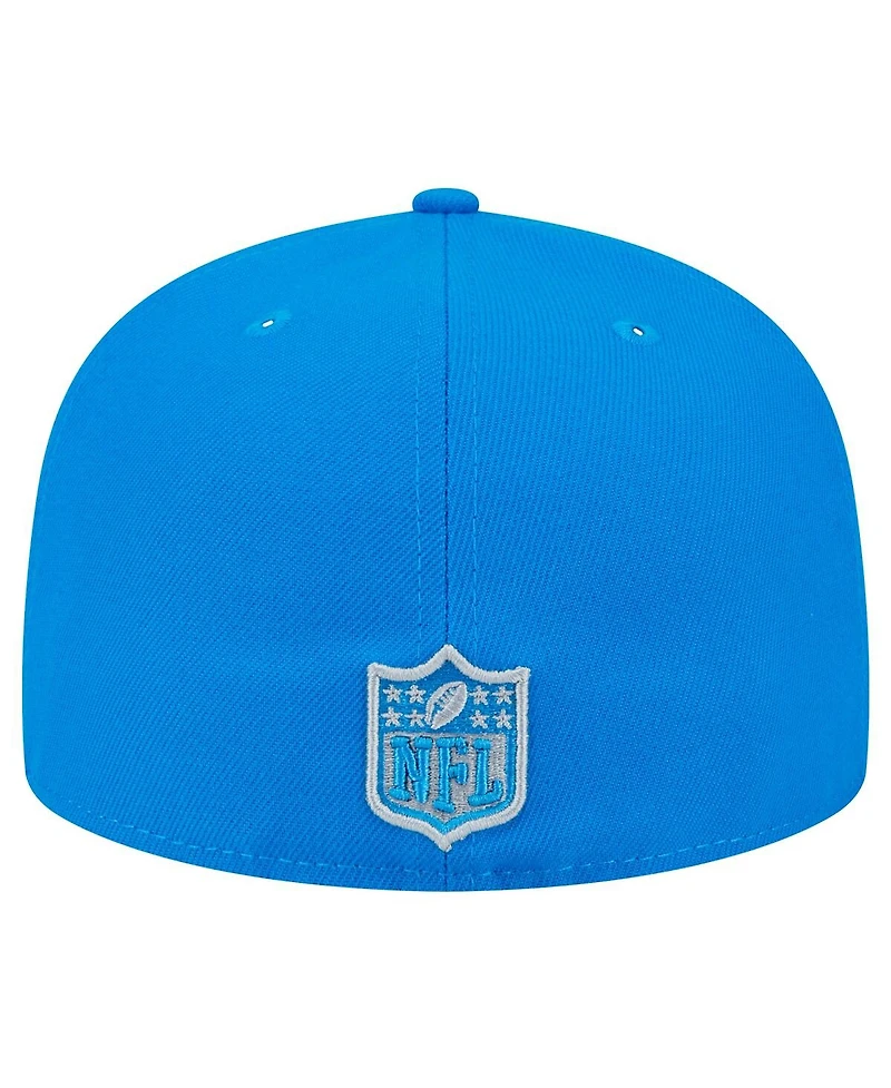 New Era Men's Blue Detroit Lions Main Side Patch 59FIFTY Fitted Hat