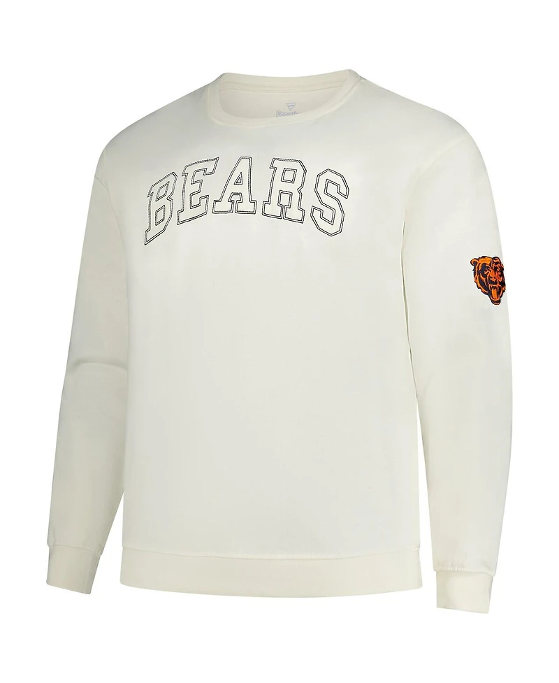 Profile Men's Cream Chicago Bears Big Tall Fleece Sweatshirt