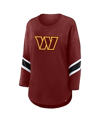 Fanatics Women's Burgundy Washington Commanders Plus Size Redzone 3/4-Sleeve Scoop Neck T-Shirt