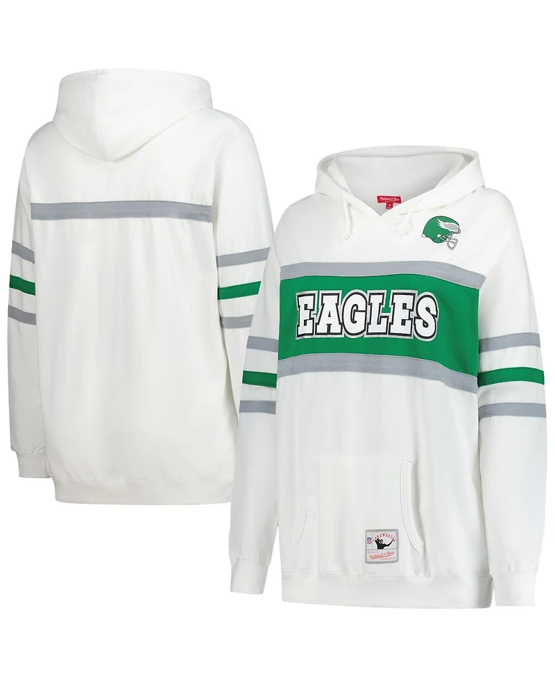 Mitchell & Ness Women's White Philadelphia Eagles Plus Head Coach Throwback Pullover Hoodie