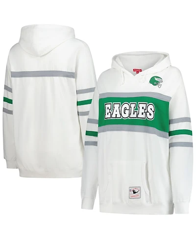 Mitchell & Ness Women's White Philadelphia Eagles Plus Head Coach Throwback Pullover Hoodie