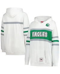Mitchell & Ness Women's White Philadelphia Eagles Plus Head Coach Throwback Pullover Hoodie