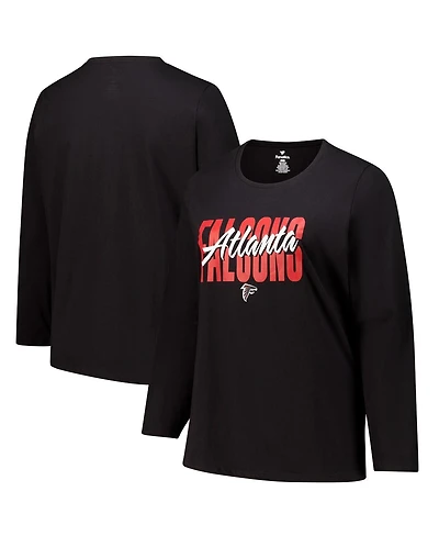 Fanatics Women's Black Atlanta Falcons Long Sleeve Scoop Neck T-Shirt
