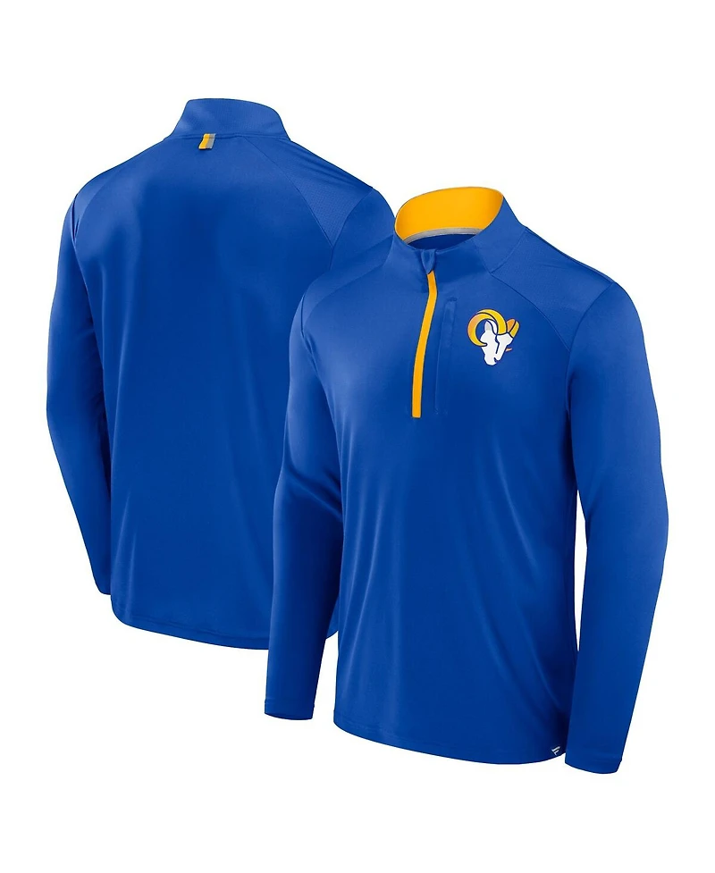 Fanatics Men's Royal Los Angeles Rams Defender Long Sleeve Quarter-Zip Jacket