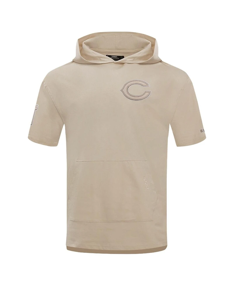 Pro Standard Men's Tan Chicago Bears Neutrals Capsule Short Sleeve Pullover Hoodie