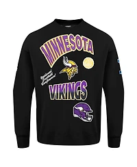 Pro Standard Men's Black Minnesota Vikings Turn It Up Drop Shoulder Pullover Sweatshirt