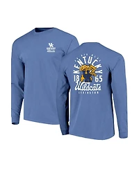 Image One Men's Royal Kentucky Wildcats Comfort Colors Mascot Overlay Long Sleeve T-Shirt
