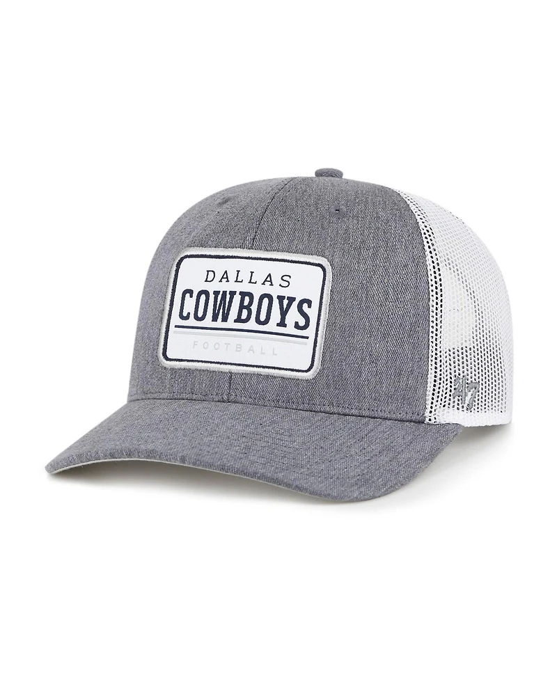 '47 Brand Men's Heather Gray/White Dallas Cowboys Ellington Trucker Adjustable Hat