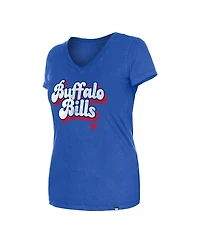 New Era Women's Royal Buffalo Bills Enzyme Wash Low V-Neck T-Shirt
