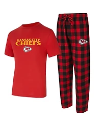 Concepts Sport Men's Red/Black Kansas City Chiefs Avondale T-Shirt Flannel Pants Set