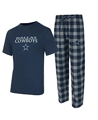 Concepts Sport Men's Navy/Gray Dallas Cowboys Avondale T-Shirt Flannel Pants Set