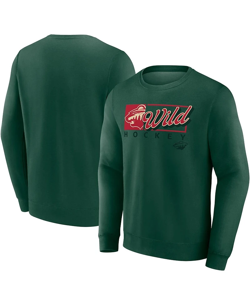 Fanatics Men's Green Minnesota Wild Focus Fleece Pullover Sweatshirt