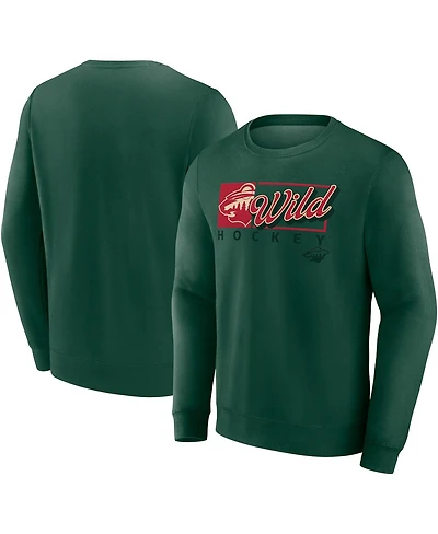 Fanatics Men's Green Minnesota Wild Focus Fleece Pullover Sweatshirt