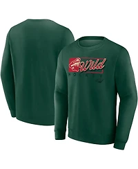 Fanatics Men's Green Minnesota Wild Focus Fleece Pullover Sweatshirt