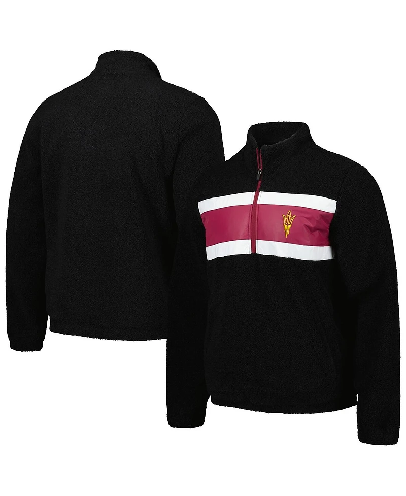 G-iii Sports by Carl Banks Men's Black Arizona State Sun Devils Pinch Runner Half-Zip Hoodie
