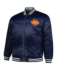 Mitchell & Ness Men's Navy/Silver Chicago Bears Big Tall Throwback Reversible Full-Zip Jacket