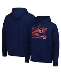 Fanatics Men's Navy Columbus Blue Jackets Authentic Pro Fleece Pullover Hoodie