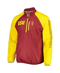G-iii Sports by Carl Banks Men's Maroon/Gold Arizona State Sun Devils Point Guard Raglan Half-Zip Jacket