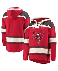 '47 Brand Men's Red Tampa Bay Buccaneers Lacer V-Neck Pullover Hoodie