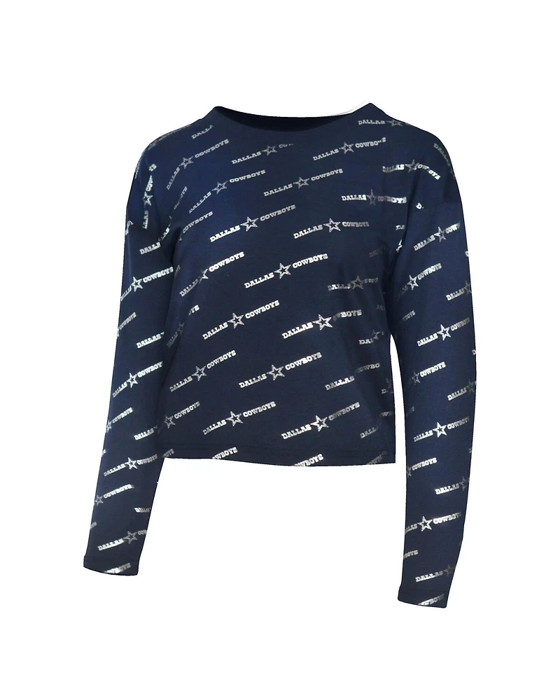 Lauren James Men's Navy Dallas Cowboys Foil Long Sleeve T-Shirt