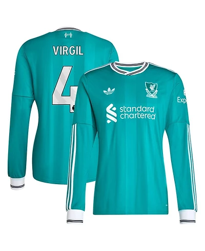 Adidas Men's Virgil van Dijk Green Liverpool 2025/26 Third Replica Long Sleeve Player Jersey