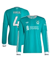 Adidas Men's Virgil van Dijk Green Liverpool 2025/26 Third Replica Long Sleeve Player Jersey