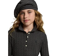 Polo Ralph Lauren Girls 7-16 Mini-Cable Long Sleeve Sweater Dress