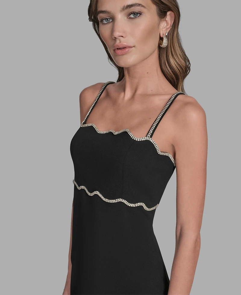 Bcbg Women's Rhinestone Trim Mini Dress