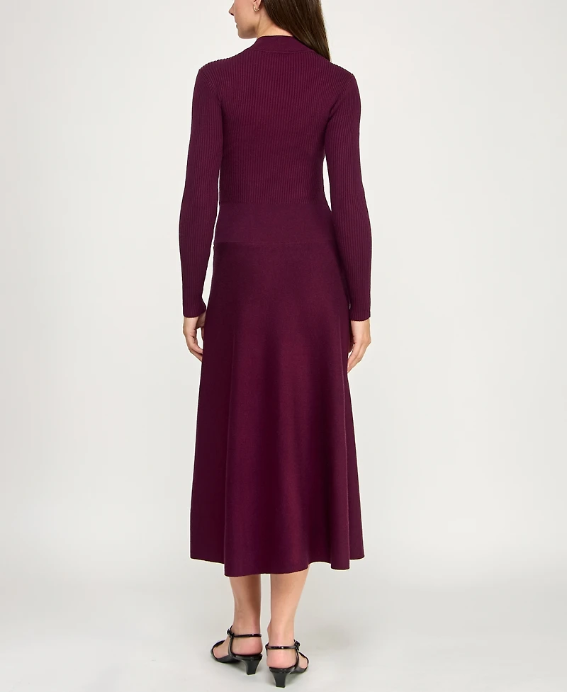 Invitee Women's Long Sleeve Fit & Flare Sweater Dress