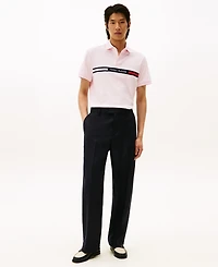 Tommy Hilfiger Men's Short Sleeve Embroidered Chest Stripe Polo Shirt