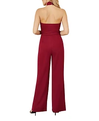 Yumi Women's Cross Over Halter Neck Jumpsuit