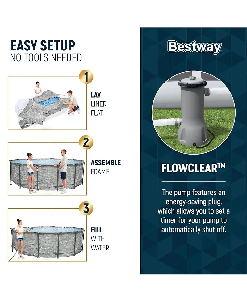 Bestway Steel Pro Max 14'x48" Round Above Ground Swimming Pool with Pump & Cover