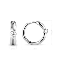 Devata Love Knot Hoop Earrings in Rhodium Plated Sterling Silver