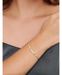 Devata Sweet Heart Chain Bracelet in Gold Plated Sterling Silver, Adj 6.5/7.0/7.5 inch