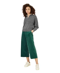Yumi Women's Cord Cropped Wide Leg Pants