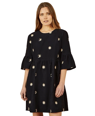 Yumi Women's Cosmic Embroidered Cord Mini Dress