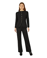 Yumi Women's Chic Peplum Button Up Cardigan