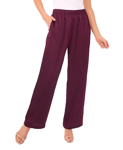 CeCe Women's Mid Rise Elastic Waist Pants