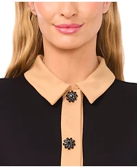 CeCe Women's Button Down Collared Top