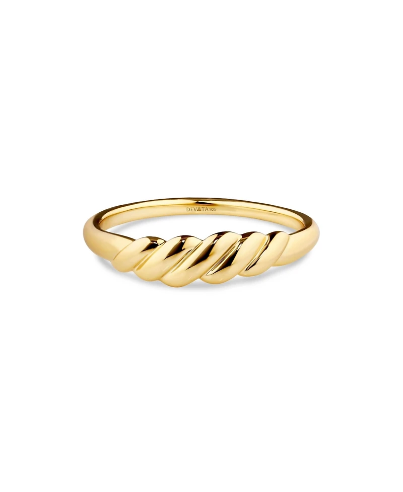 Devata Rope Ring in Gold Plated Sterling Silver