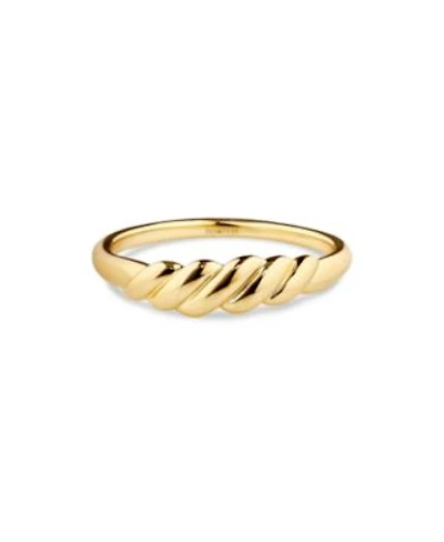 Devata Rope Ring In Gold Plated Sterling Silver Size 8