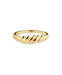 Devata Rope Ring In Gold Plated Sterling Silver Size 8