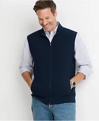 Lands' End Men's Washable Merino Full Zip Sweater Vest